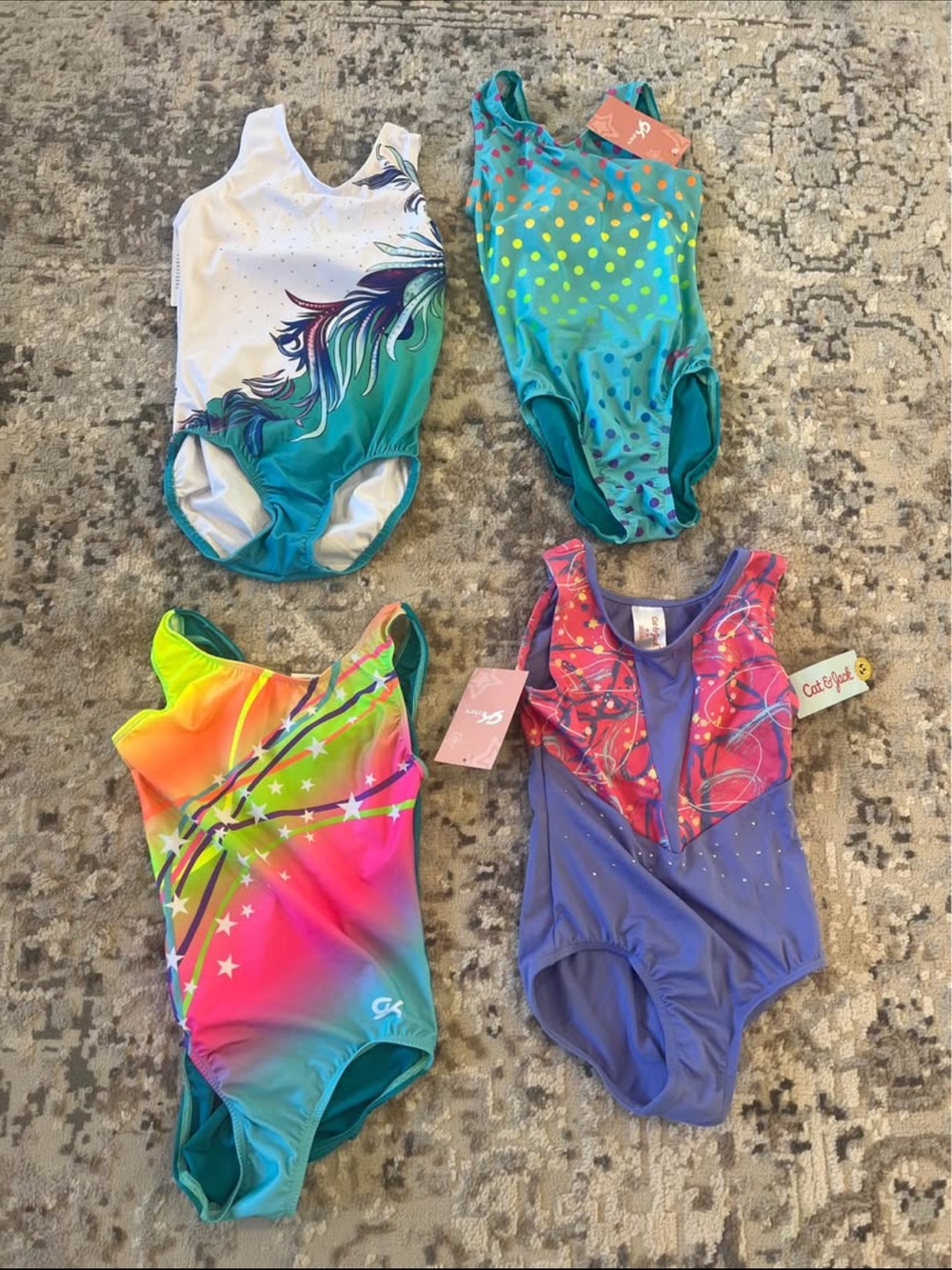 NWT Girls' Colorful Gymnastics Leotard Bundle - Picture 2 of 2